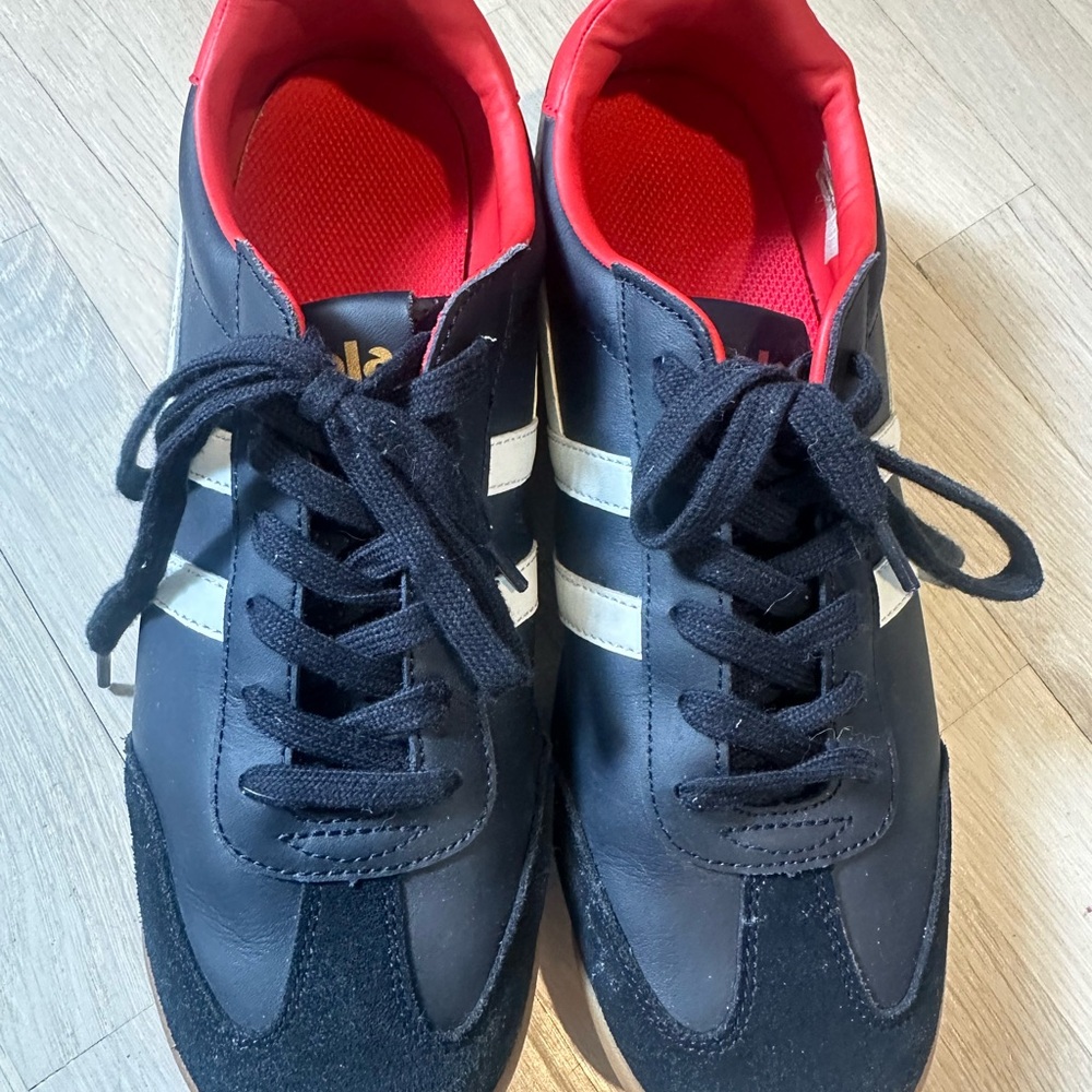 Gola Black and White Sneakers with Gum Rubber Soles. Excellent Condition